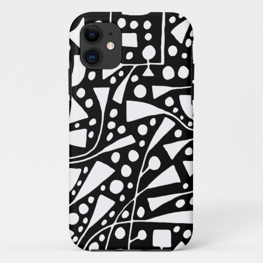 Abstracte 120112 White op zwart Case-Mate iPhone Case (Achterkant)