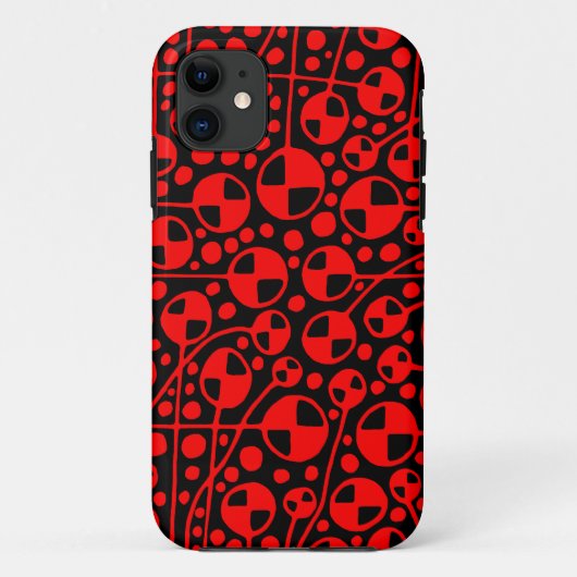 Abstracte 130112 v5 Rood op zwart Case-Mate iPhone Case (Achterkant)