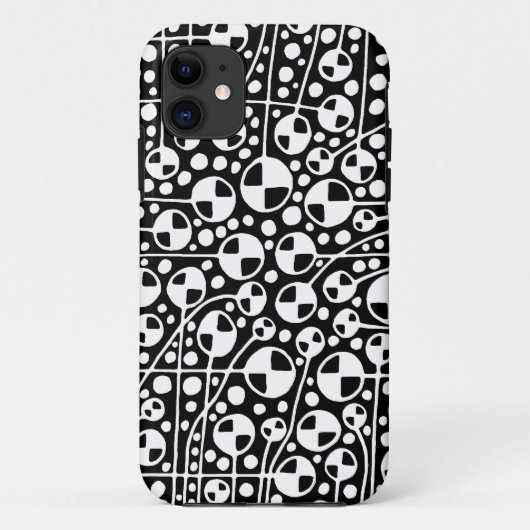 Abstracte 130112 v5 White op zwarte iPhone-draagta Case-Mate iPhone Case (Achterkant)