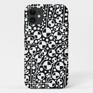 Abstracte 130112 v5 White op zwarte iPhone-draagta Case-Mate iPhone Case