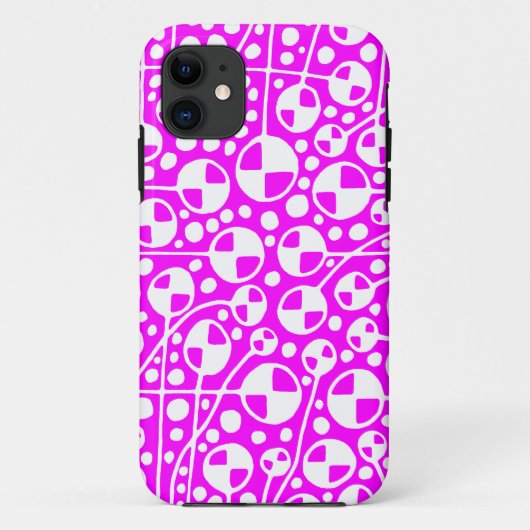 Abstracte 130112 v5 Wit op magenta Case-Mate iPhone Case (Achterkant)
