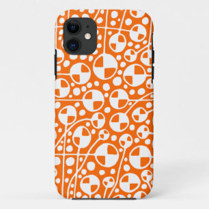 Abstracte 130112 v5 Wit over Sinaasappel Case-Mate iPhone Case