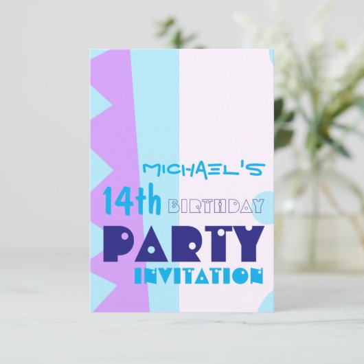 Abstracte 14e verjaardag kaart (Staand voorkant)