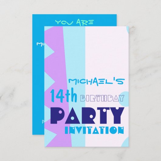 Abstracte 14e verjaardag kaart (Voorkant / Achterkant)