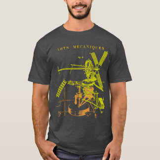 Abstracte 19e-eeuwse Franse mechanische gravure T-shirt