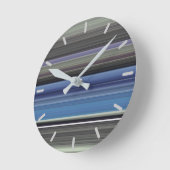 Abstracte #1: Blauw en grijs Ronde Klok (Hoek)