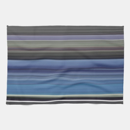 Abstracte #1: Blauw en grijs Theedoek (Horizontaal)