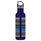 Abstracte #1: Blauw en grijs Waterfles (Achterkant)