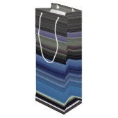 Abstracte #1: Blauw en grijs Wijn Cadeautas (Achterkant Gekanteld)