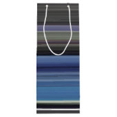 Abstracte #1: Blauw en grijs Wijn Cadeautas (Achterkant)