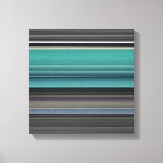 Abstracte #1: Blauwgroen en grijs Canvas Afdruk (Voorkant)