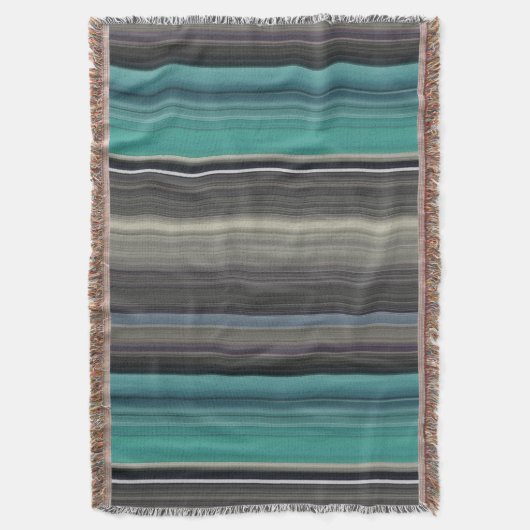 Abstracte #1: Blauwgroen en grijs Deken (Voorkant Verticaal)