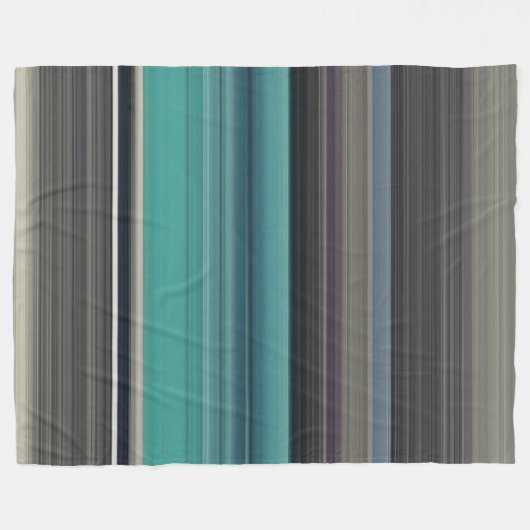 Abstracte #1: Blauwgroen en grijs Fleece Deken (Voorkant (Horizontaal))