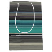 Abstracte #1: Blauwgroen en grijs Medium Cadeauzakje (Voorkant)