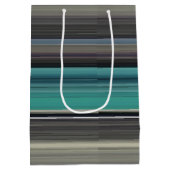 Abstracte #1: Blauwgroen en grijs Medium Cadeauzakje (Achterkant)