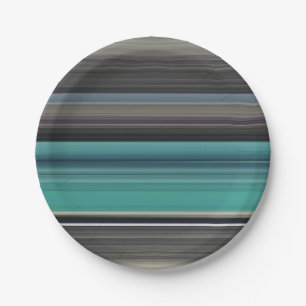Abstracte #1: Blauwgroen en grijs Papieren Bordje