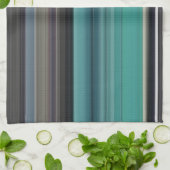 Abstracte #1: Blauwgroen en grijs Theedoek (Gevouwen)