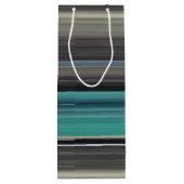 Abstracte #1: Blauwgroen en grijs Wijn Cadeautas (Achterkant)