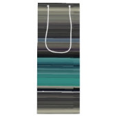 Abstracte #1: Blauwgroen en grijs Wijn Cadeautas (Voorkant)