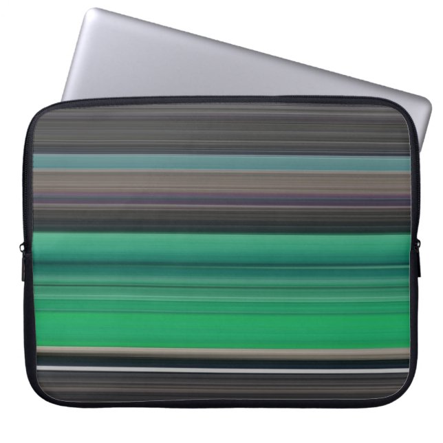Abstracte #1: Groen en grijs Laptop Sleeve (Voorkant)