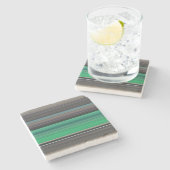 Abstracte #1: Groen en grijs Stenen Onderzetter (Zijkant)