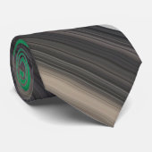 Abstracte #1: Groen en grijs Stropdas (Opgerold)