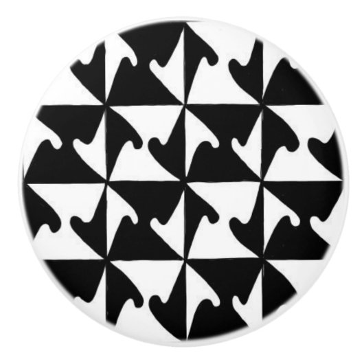 Abstracte 1 keramische knop (Voorkant)