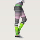 Abstracte #1: Limoen en grijs Leggings (Rechts)