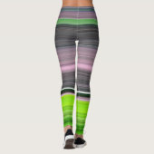 Abstracte #1: Limoen en grijs Leggings (Achterkant)