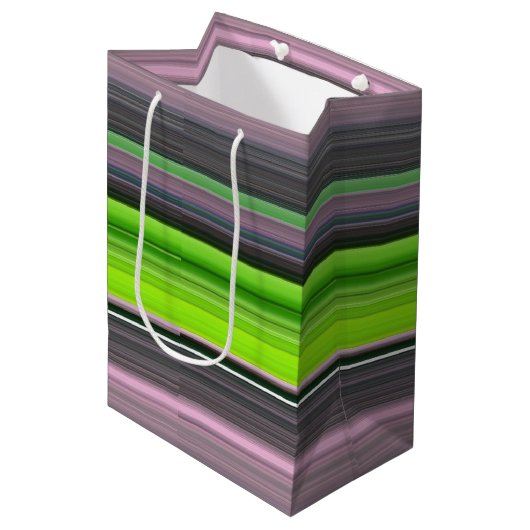 Abstracte #1: Limoen en grijs Medium Cadeauzakje (Voorkant Gekanteld)