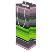 Abstracte #1: Limoen en grijs Wijn Cadeautas (Achterkant Gekanteld)