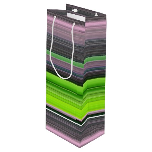 Abstracte #1: Limoen en grijs Wijn Cadeautas (Voorkant Gekanteld)