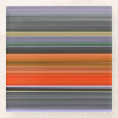 Abstracte #1: Oranje en grijs Glazen Onderzetter (Voorkant)