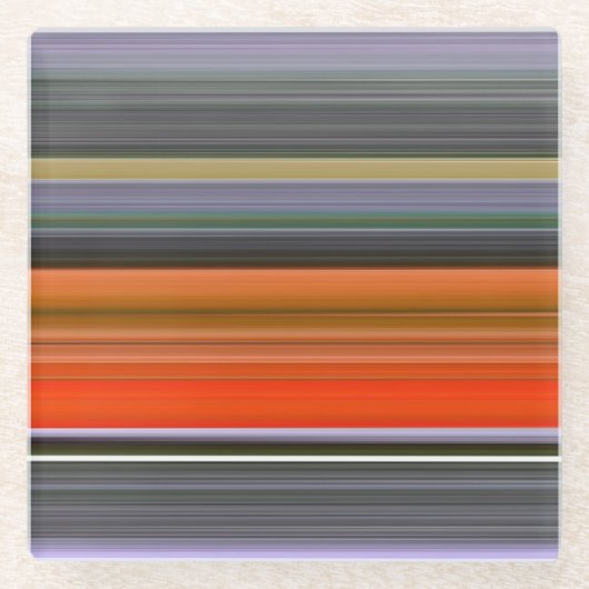 Abstracte #1: Oranje en grijs Glazen Onderzetter (Voorkant)