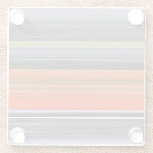 Abstracte #1: Oranje en grijs Glazen Onderzetter (Achterkant)