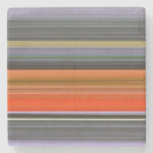 Abstracte #1: Oranje en grijs Stenen Onderzetter (Voorkant)