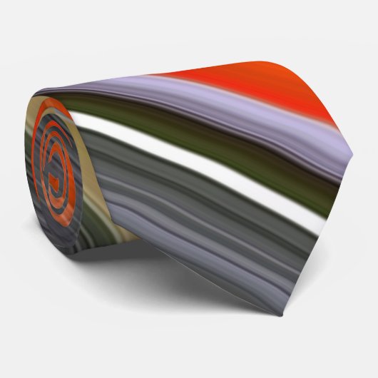 Abstracte #1: Oranje en grijs Stropdas (Opgerold)