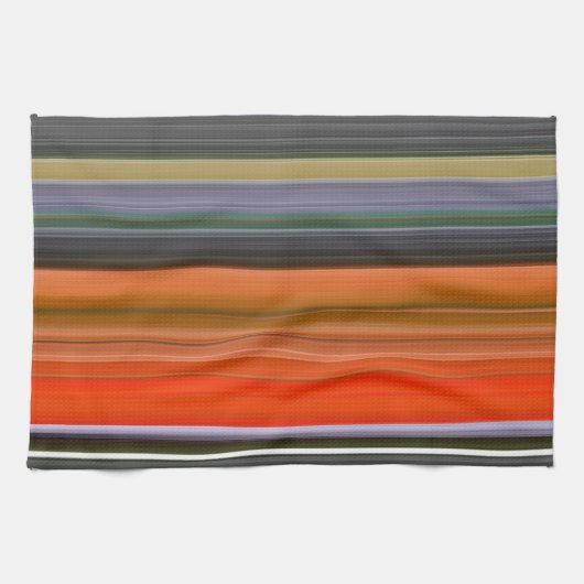 Abstracte #1: Oranje en grijs Theedoek (Horizontaal)