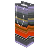 Abstracte #1: Oranje en grijs Wijn Cadeautas (Achterkant Gekanteld)