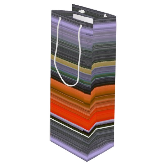 Abstracte #1: Oranje en grijs Wijn Cadeautas (Voorkant Gekanteld)