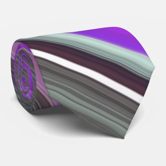 Abstracte #1: Paars en grijs Stropdas (Opgerold)