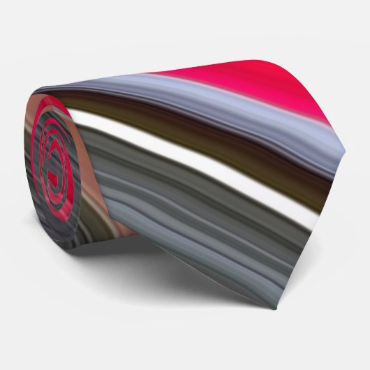 Abstracte #1: Rood en grijs Stropdas (Opgerold)