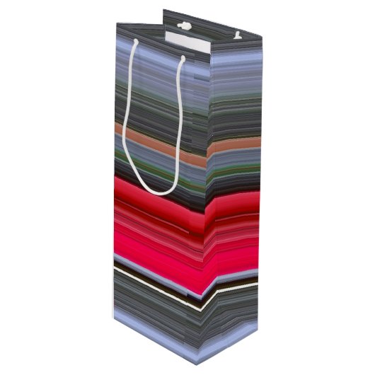 Abstracte #1: Rood en grijs Wijn Cadeautas (Voorkant Gekanteld)