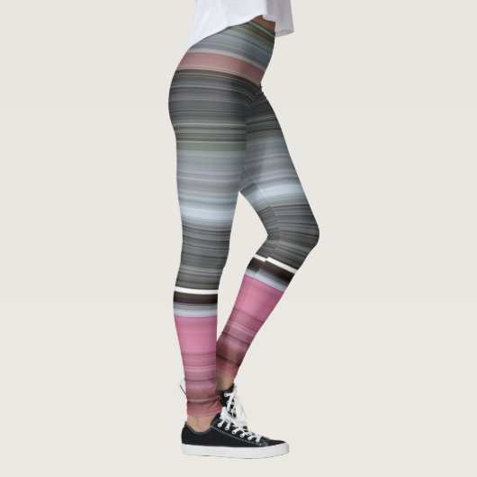 Abstracte #1: Roze en grijs Leggings (Rechts)