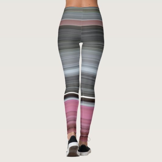 Abstracte #1: Roze en grijs Leggings (Achterkant)