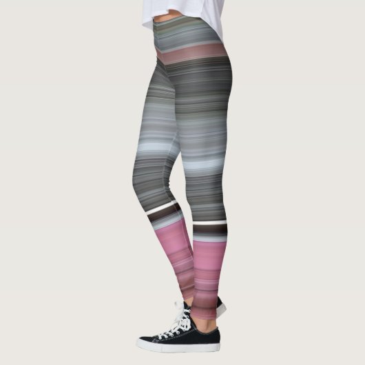 Abstracte #1: Roze en grijs Leggings (Links)