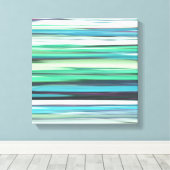 Abstracte #2: Aqua blue green blur Canvas Afdruk (Insitu (Houten vloer))