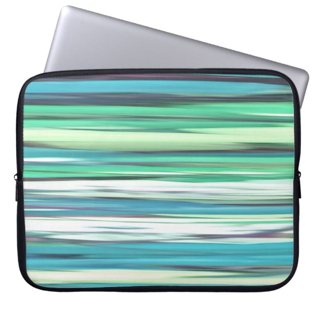 Abstracte #2: Aqua blue green blur Laptop Sleeve (Voorkant)