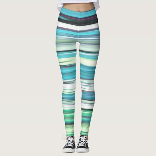 Abstracte #2: Aqua blue green blur Leggings (Voorkant)