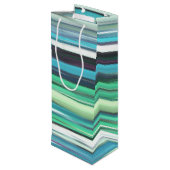 Abstracte #2: Aqua blue green blur Wijn Cadeautas (Achterkant Gekanteld)